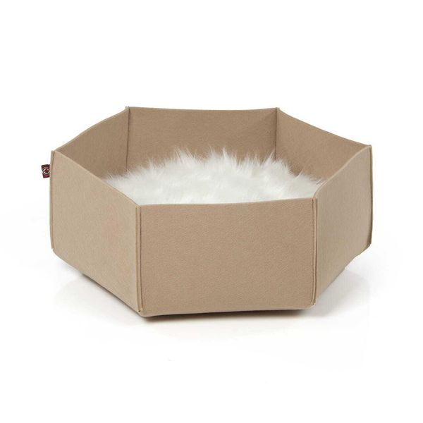 Ava | Tana Del Gatto In Feltro | Gatto Canadese | Taglia L | Crema-image