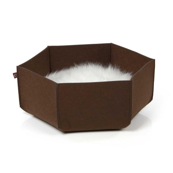 Ava | Tana Del Gatto In Feltro | Gatto Canadese | Taglia L | Marrone-image