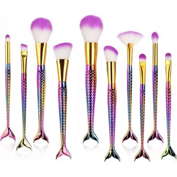 Pronett XA136 Set Di Pennelli Cosmetici A Sirena 10 Pz-image