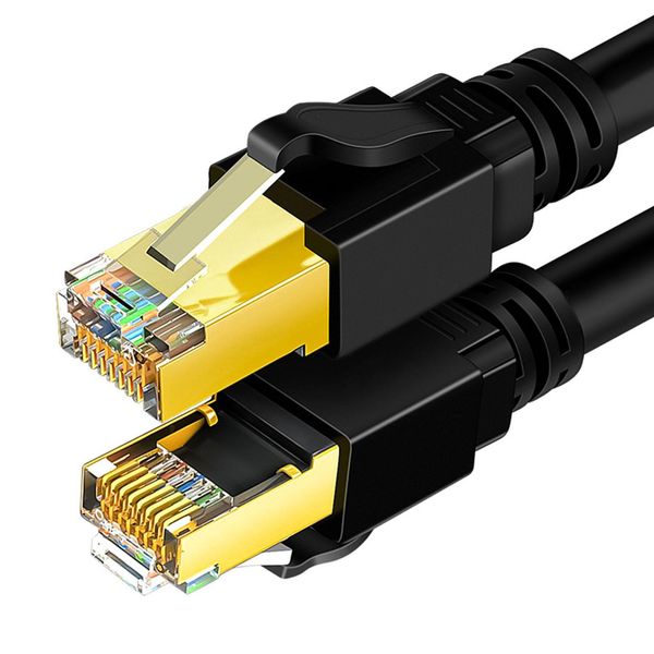 Cavo Di Rete Cat 8, 40 Gbit/S, Alta Velocità, 2000 Mhz, Cavo Ethernet 26AWG A Doppia Schermatura Per Router Laptop, 10 Metri-image