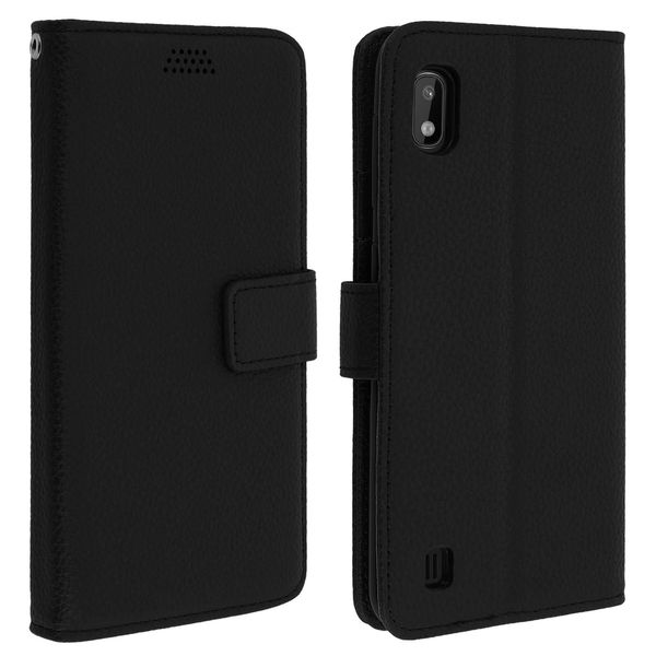 Avizar, Cover Flip Per Samsung Galaxy A10 Con Slot Per Schede E Funzione Stand, Nero-image