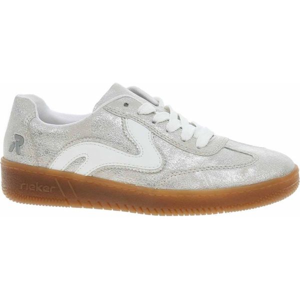 Rieker Scarpa Da Donna Con Lacci, Soletta Sciolta Tr-Suola Antiscivolo Easy-Care M5512, Misura:41 Eu, Colore:Argento-image