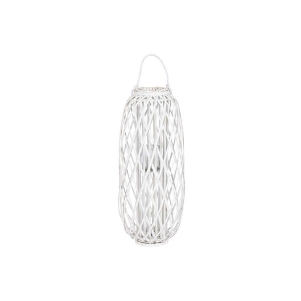 Portacandele Home Esprit Cestino Bianco In Cristallo 34 X 34 X 80 Cm-image