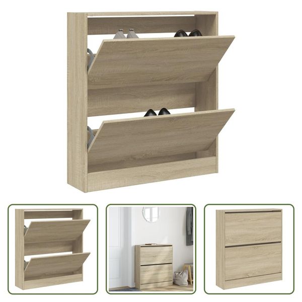The Living Store Scarpiera Rovere Sonoma 80X21X87,5 Cm Materiale In Legno-image