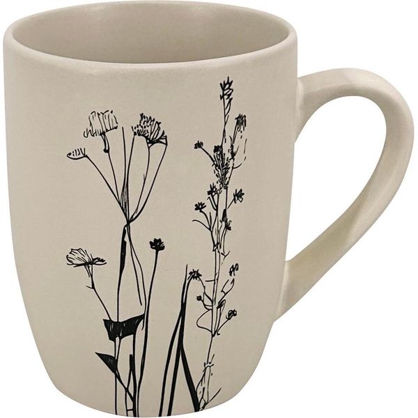 Tazza In Ceramica Cream Garden 350Ml, Crema/Nero-image