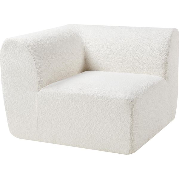 Modulo Divano 'Hurvas' Elemento Angolare Con Bracciolo 108 X 108 X 76 Cm Bouclé Bianco Crema-image