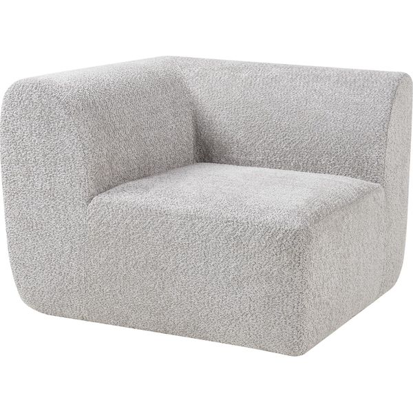 Modulo Divano 'Hurvas' Elemento Angolare Con Bracciolo 108 X 108 X 76 Cm Bouclé Grigio-image