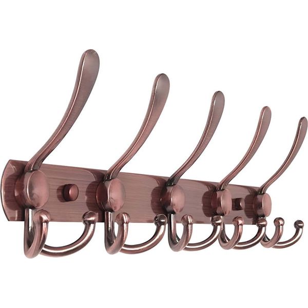 Toj Living Appendiabiti Da Parete - 45CM - 15 Ganci - Ganci Per Guardaroba - Ganci Per Guardaroba Da Parete - Armadio - Appendiabiti Da Parete - Appendiabiti Da Parete - Ganci Da Parete Per Guardaroba - Edelstahl - Bronzo-image