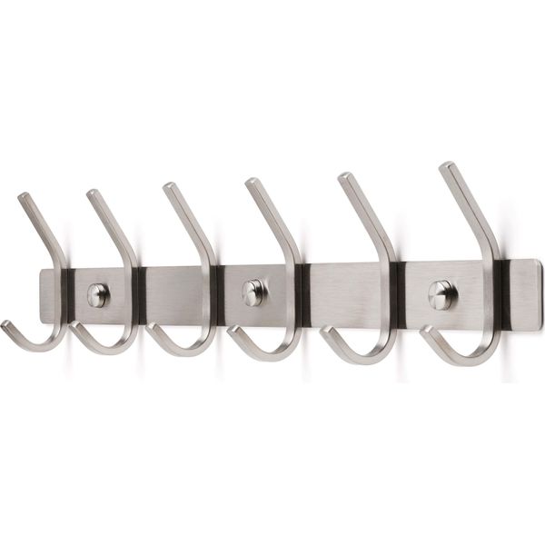 Toj Living Armadio A Muro - 46CM - 12 Ganci - Ganci Per Armadio - Ganci Per Armadio - Ganci Per Armadio A Muro - Armadio A Muro Silber - Garderobenstange A Muro - Ganci Per Armadio A Muro - Edelstahl - Silber-image