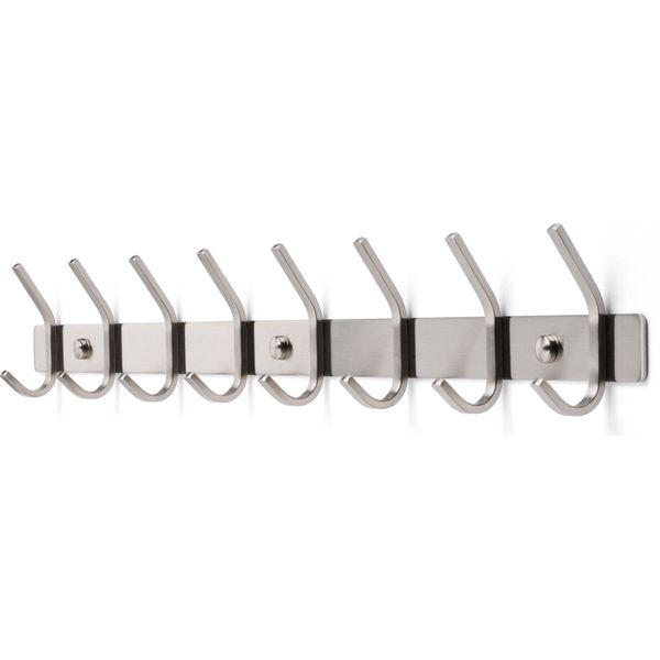 Toj Living Armadio A Muro - 62CM - 16 Ganci - Ganci Per Guardaroba - Ganci Per Guardaroba A Muro - Armadio - Armadio A Muro - Portaoggetti A Muro - Ganci Per Armadio A Muro - Edelstahl - Silber-image