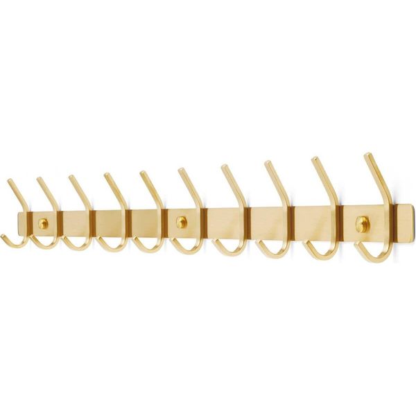 Toj Living Armadio A Muro - 78CM - 20 Ganci - Ganci Per Mantello - Ganci Per Armadio - Ganci Per Mantello A Muro - Armadio - Armadio A Muro - Portaoggetti A Muro - Ganci Per Armadio A Muro - Edelstahl - Oro-image