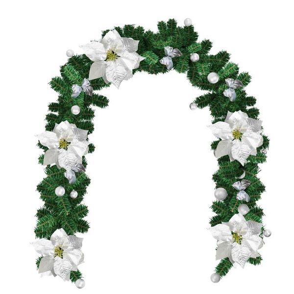 Jiubiaz 270Cm Ghirlanda Di Natale 50 Led Luci Fiabesche Ghirlanda Di Abete Decorazione Di Natale Argento-image