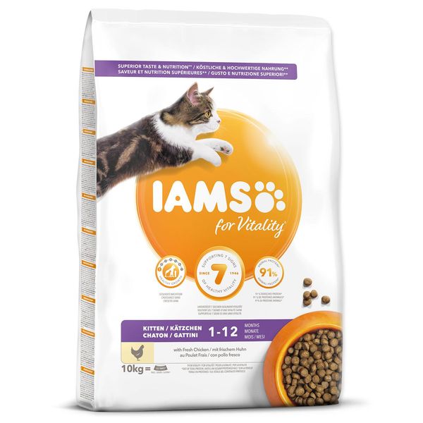 Iams Junior Cibo Secco Per Gatti Con Pollo - Cibo Secco Per Gattini Da 1 A 12 Mesi, 10 Kg-image