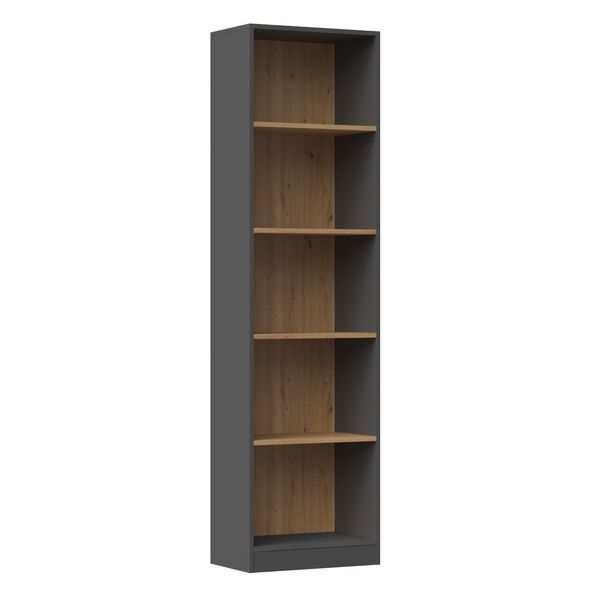 Libreria Stretta Rauno - 50 Cm, Rovere Artisan / Antracite-image