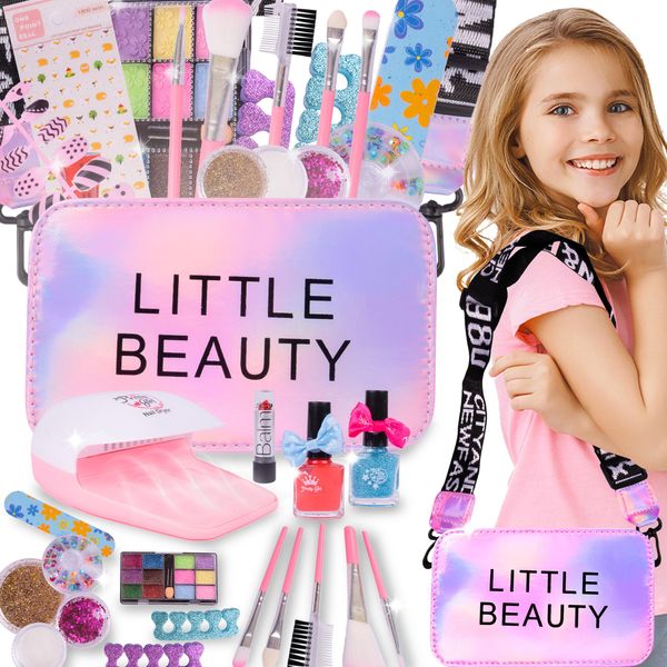 Malplay Trucco Unghie Set Cosmetico Con Borsetta Bambini Trucco Set Cosmetici Giocattolo Lavabile Per Bambine Bambini Da 3 Anni-image