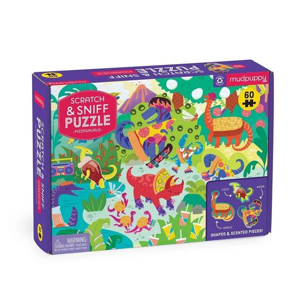 Puzzle Mudpuppy Pizzasaurus 60 Pezzi Con Profumo-image