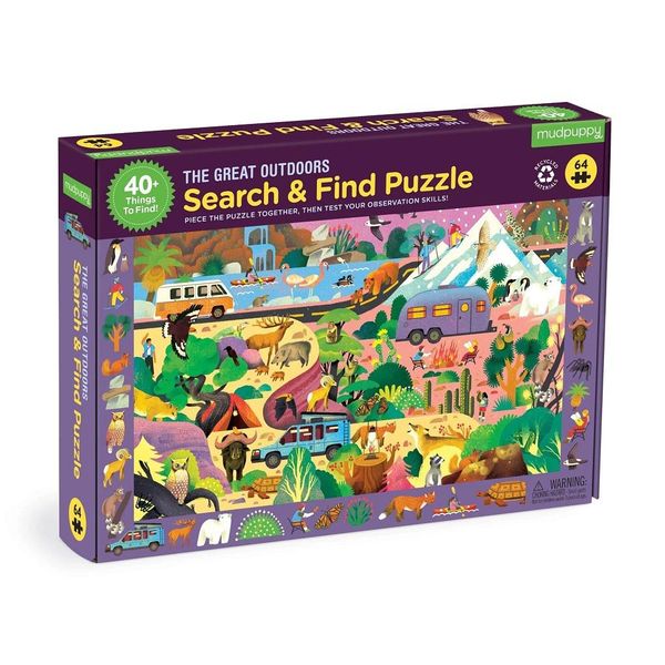 Mudpuppy Puzzle Piega E Cerca Natura 64 Pezzi-image