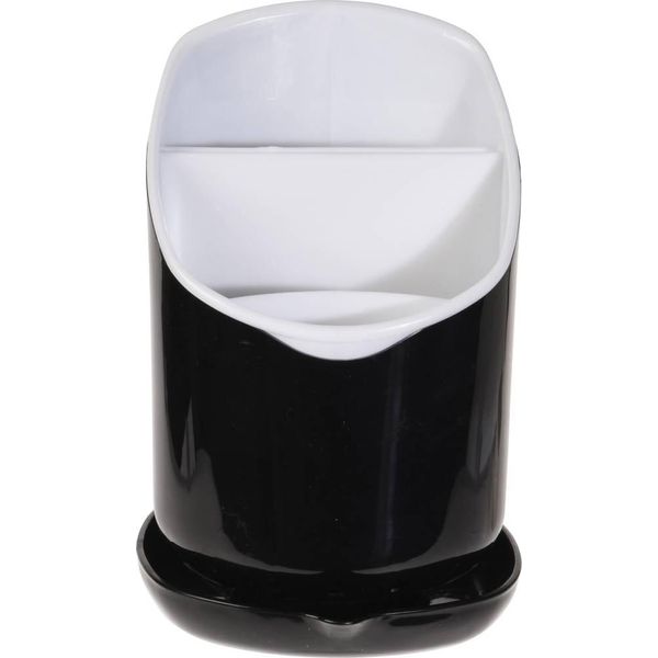 Portaposate Excellent Houseware Con Vassoio, Plastica, 12X11 Cm, Nero-image
