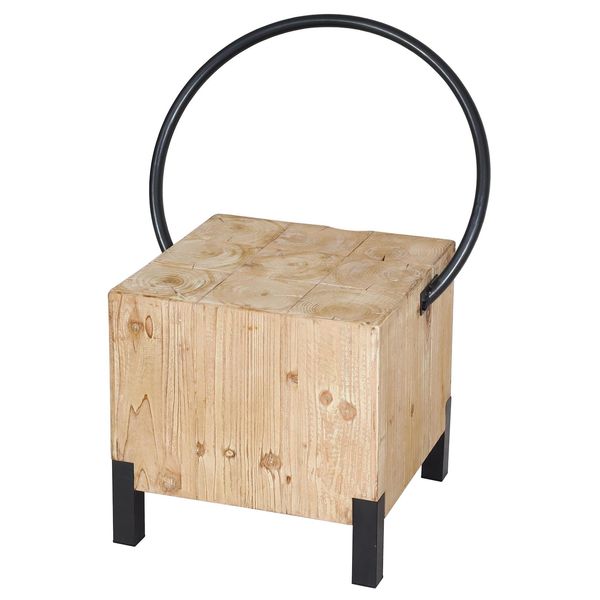 Esszimmerstuhl MCW-L76, Besucherstuhl Hocker, Industrial Metall Massiv-Holz Mvg-Zertifiziert, Natur-image