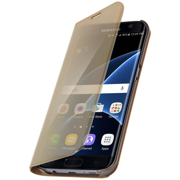 Custodia Protettiva Ultrasottile Con Effetto Specchio Per Samsung Galaxy S7 Edge - Oro-image