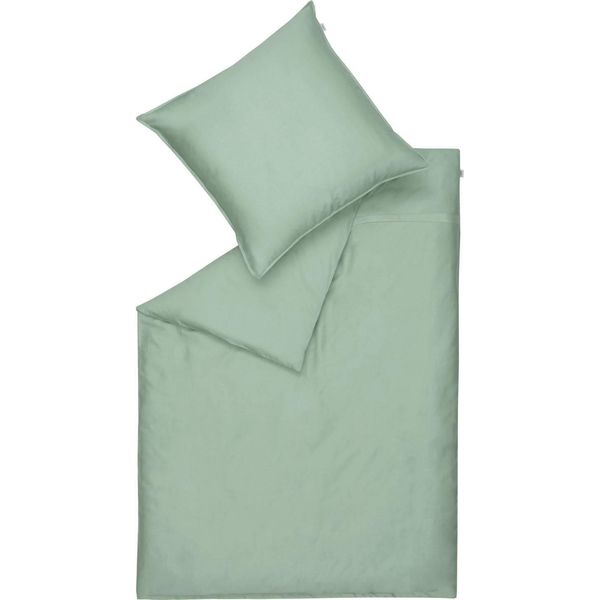 SchöNer Wohnen Set Di Biancheria Da Letto In Raso Colore Puro Salvia Dimensioni 135X200Cm-image