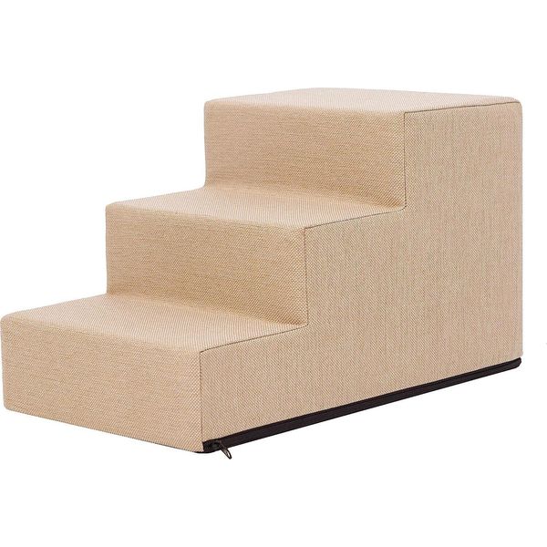 Pillowprim Gradini Per Animali Ausilio Per L'ingresso Piccoli Gradini Per Cani Rampa Per Gatti 3 Gradini Piccoli Beige Altezza 30 Cm-image