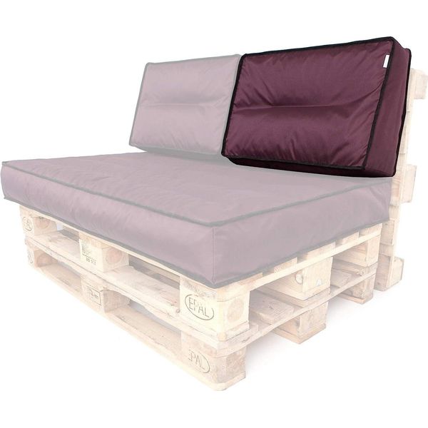 Cuscino Per Pallet Schienale 60X40 Cm Sfoderabile Impermeabile Cuscini Per Pallet Cuscini Da Giardino Cuscini Per Pallet Da Esterno Rosso Vino-image