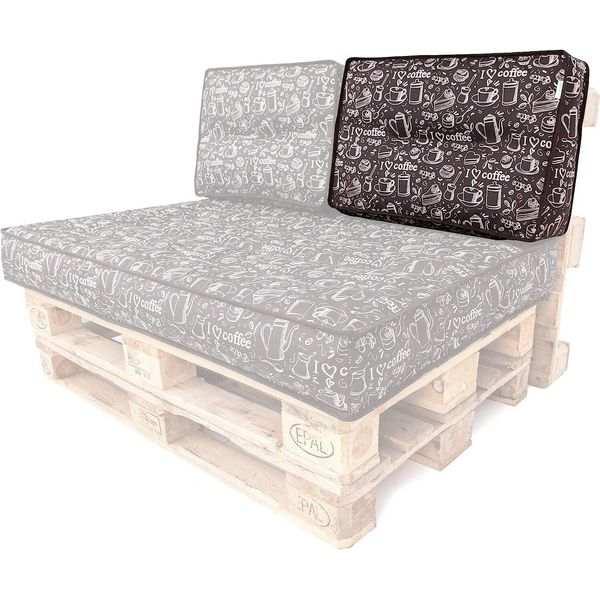 Cuscino Per Pallet Schienale 60X40 Cm Sfoderabile Impermeabile Cuscini Per Pallet Cuscini Da Giardino Cuscini Per Pallet Da Esterno Coffee Brown-image