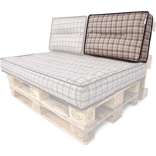 Cuscino Per Pallet Schienale 60X40 Cm Sfoderabile Impermeabile Cuscini Per Pallet Cuscini Da Giardino Cuscini Per Pallet Da Esterno Beige A Scacchiera-image