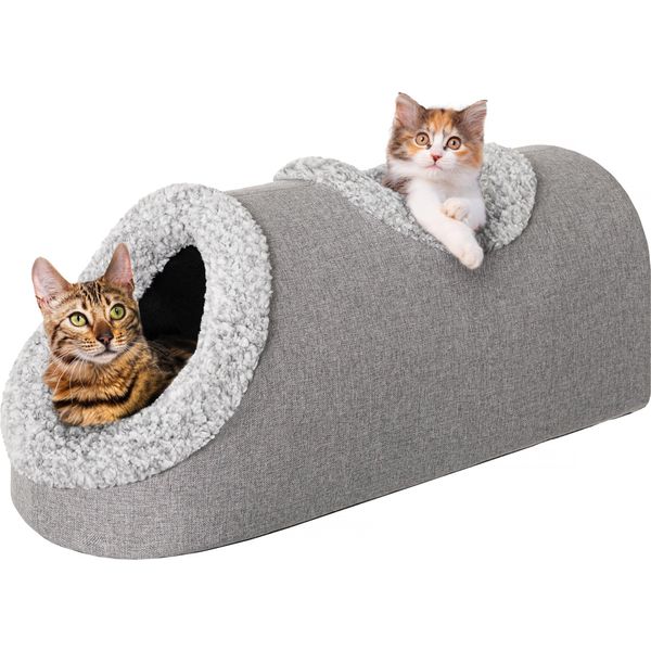 Tunnel Per Gatti Casa Per Gatti Rifugio Per Gatti Letto Per Finestra Accogliente Lettino Per Davanzale Rifugio Per Animali Casa Per Cani Cuccia Per Cani Grotta Per Cani, Grigio-image