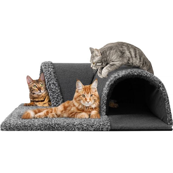 Tunnel Per Gatti Casa Per Gatti Capanna Per Gatti Letto Per Gatti Accogliente Luogo Di Riposo Per Gatti Tappeto Capanna Per Cani Grotta Cuccia Per Cani Grotta Per Cani, Nera-image