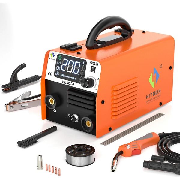 Saldatrice, Funzionalità Mig/Mma/Tig 3-In-1, Velocità Di Avanzamento Del Filo Automatica, HBM200-image