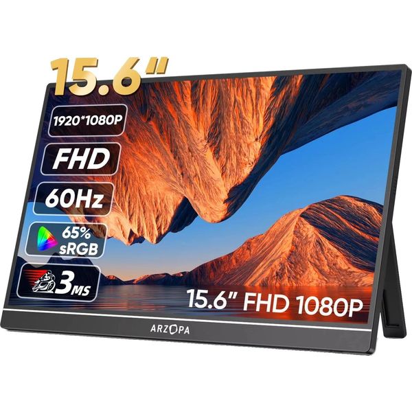 Monitor Portatile Fhd, Display Ips Da 15,6 Pollici, Risoluzione 1920 X 1080, Design Leggero-image
