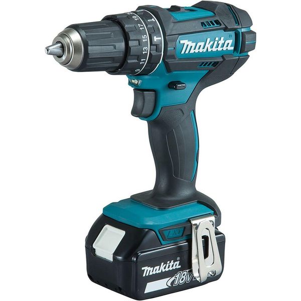 Makita DHP482Z - Trapano Avvitatore A Percussione Rotante - A Batteria - 2 Velocità - Mandrino Autocentrante 13 Mm - 62 N-M-image
