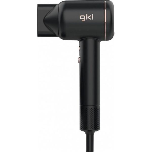 Gkl - Asciugacapelli Professionale Agli Ioni Con 3 Impostazioni Di Velocità, 4 Impostazioni Di Temperatura E Funzione Aria Fredda - Onyx Smart - Asciugacapelli Professionale - 1600W - Nero-image