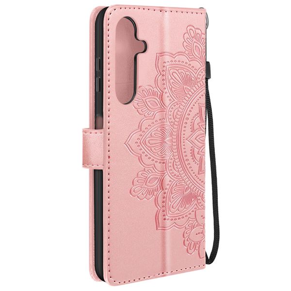 Avizar, Samsung Galaxy A25 5G Mandala Custodia Portafoglio Cinturino Mano, Rosa-image