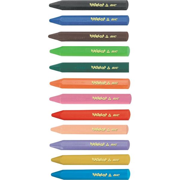Pastello A Cera Triangolare Bic Plastidecor Triangle, Confezione Da 12 Pz-image