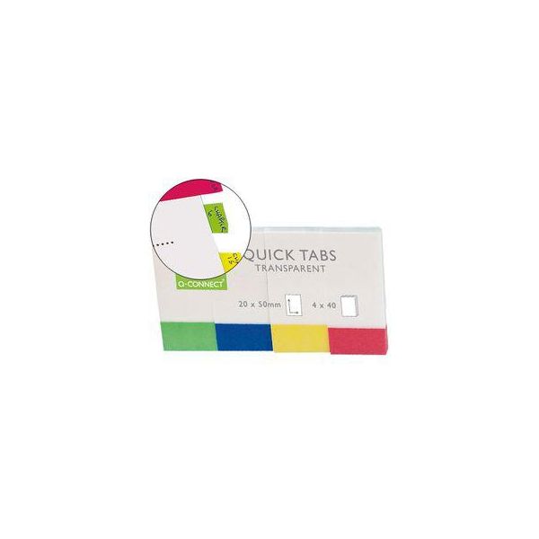 Q-Connect® KF01225 Marcatore Adesivo Trasparente - 25 X 45 Mm, 4 X 40 Strisce-image