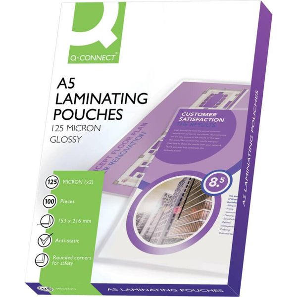 Q-Connect® KF04108 Tasca In Lamina - A5, 2X 125 Mym, 100 Pezzi-image
