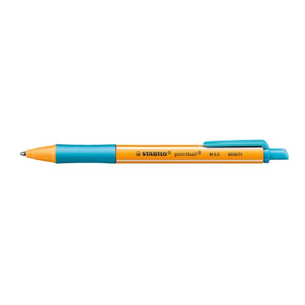 Stabilo® 6030/51 Pointball® Biros - 0,5 Mm, Meccanismo Retrattile, Turchese-image