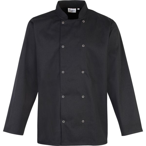 Giacca Da Cuoco Premier A Maniche Lunghe Con Bottoni A Pressione (2 Pezzi/Confezione) RW6820 (M) (Nero)-image