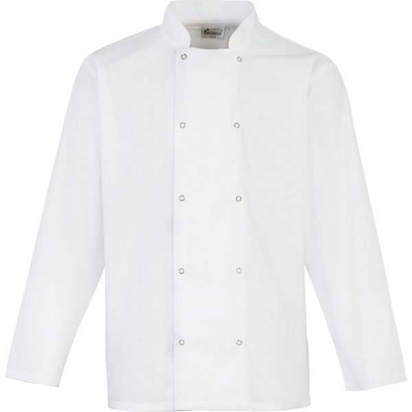 Giacca Da Cuoco Premier A Maniche Lunghe Con Bottoni A Pressione (2 Pezzi/Confezione) RW6820 (L) (Bianco)-image