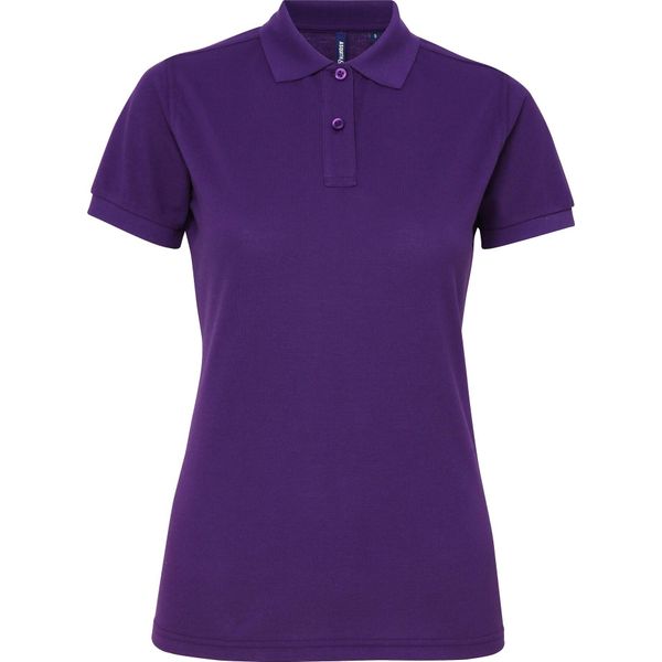 Asquith & Fox Damen Kurzarm Performance Blend Polo Shirt RW5354 (M) (Violett)-image