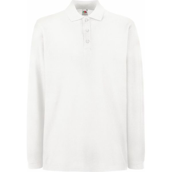 Polo Fruit Of The Loom Premium Herren, Langarm BC1383 (Xl) (Weiß)-image