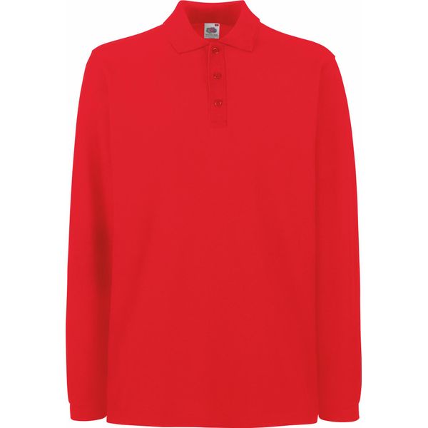 Polo Fruit Of The Loom Premium Herren, Langarm BC1383 (Xl) (Rot)-image