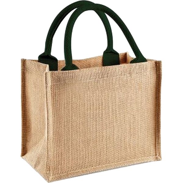 Borsa Di Iuta Westford Mill / Mini Borsa Regalo Di Iuta, 6 Litri BC2791 (Taglia Unica) (Naturale/Verde)-image