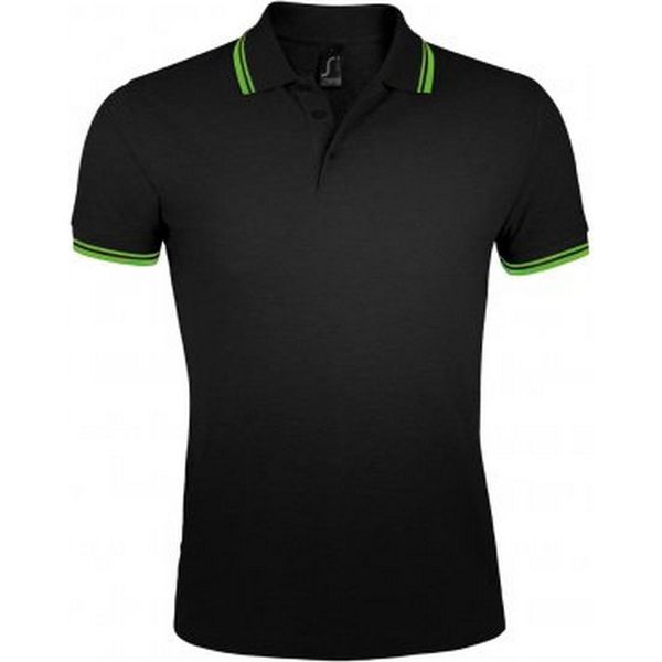 Polo Pasadena Tipped A Manica Corta In Piqué PC2431 (Xl) (Nero/Limette) Di Sols Uomo-image