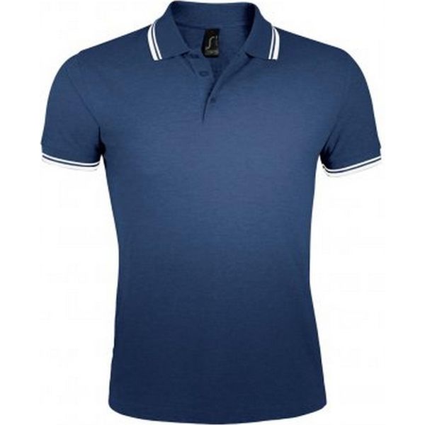 Polo Pasadena Tipped A Manica Corta In Piqué PC2431 (S) (Blu Navy/Bianco) Di Sols Uomo-image