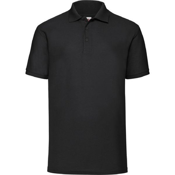 Polo Fruit Of The Loom 65/35 Herren Piqué, Kurzarm BC388 (M) (Schwarz)-image