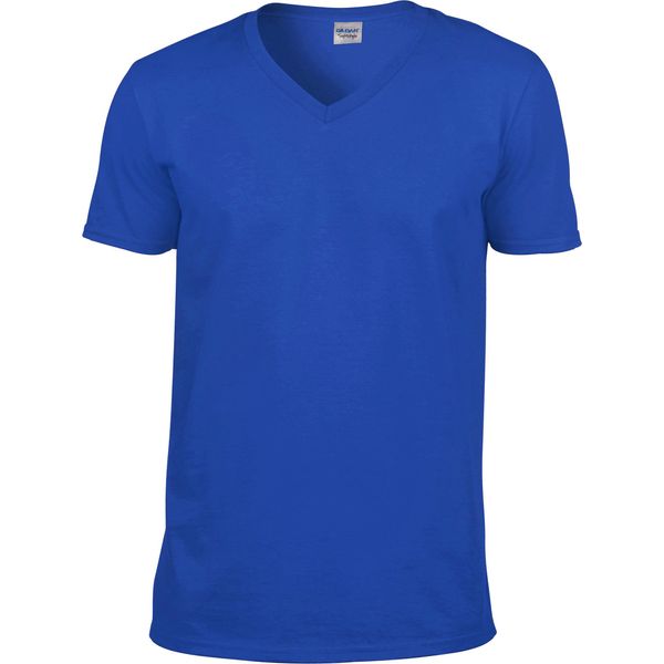 Maglietta Da Uomo Gildan Soft Style, Scollo A V, Maniche Corte BC490 (L) (Blu Reale)-image